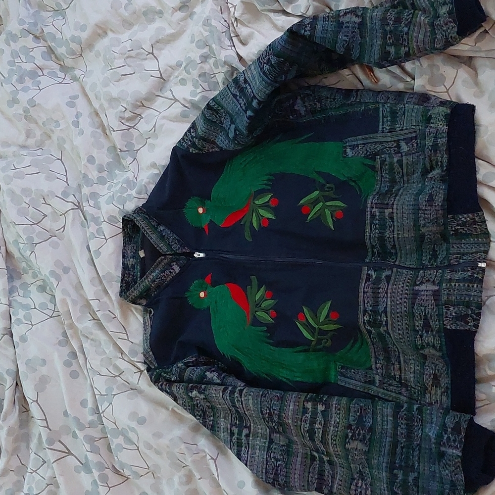 Womens medium embroidered jacket birds